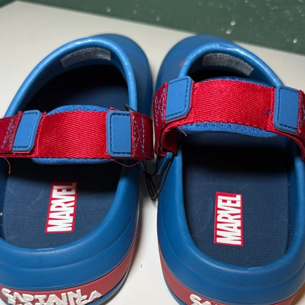 NEW! Marvel Captain America Men's Clog Slides Sandals Size 12 Shoes